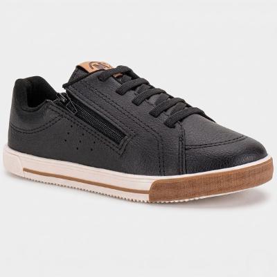 Tênis Infantil Molekinho Zíper Lateral Menino - Preto