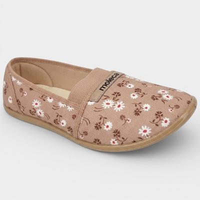Alpargata Moleca Elastico Floral Feminina - Nude
