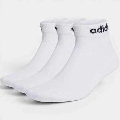 Kit 3 Pares Meia Adidas Linear Cano Baixo - Branco