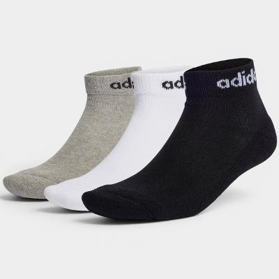 Kit 3 Pares Meia Adidas Linear Cano Médio - Branco e Preto