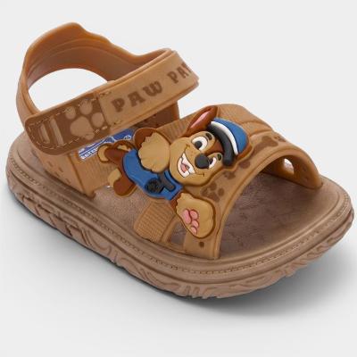 Sandália Bebê Disney Patrulha Canina Menino - Marrom e Bege