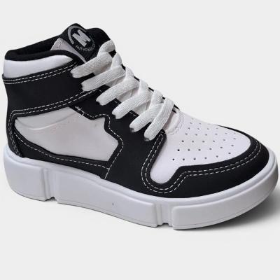 Tênis Infantil Molekinho Casual Logo Menino - Branco e Preto