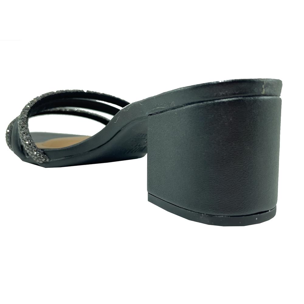 Tamanco Vizzano Strass Meia Cana Salto Bloco - Preto - 4