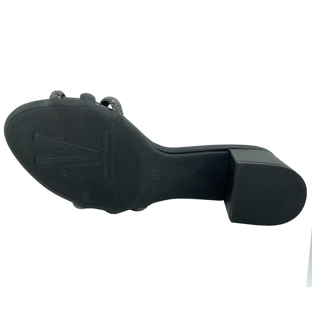 Tamanco Vizzano Strass Meia Cana Salto Bloco - Preto - 5