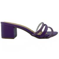 Tamanco Vizzano Strass Meia Cana Salto Bloco - Violeta - 2