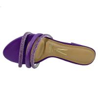 Tamanco Vizzano Strass Meia Cana Salto Bloco - Violeta - 3