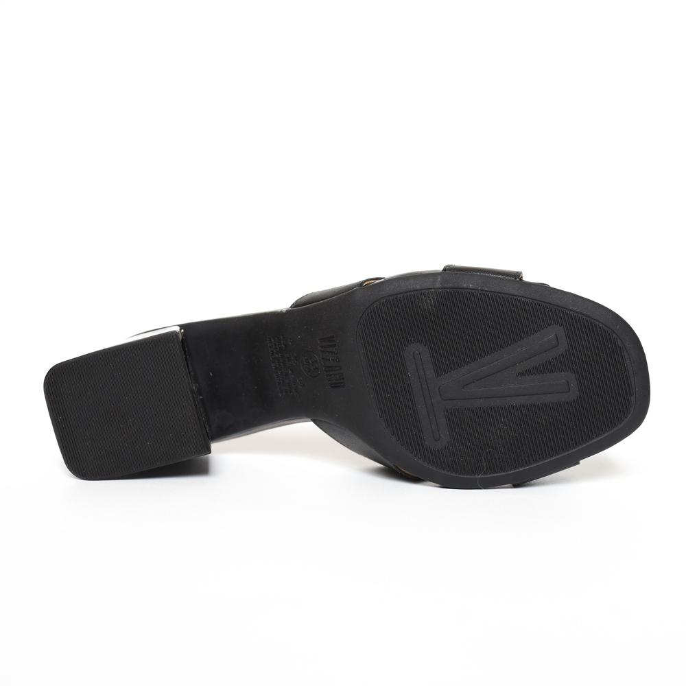 Tamanco Vizzano Tiras Cruzadas Salto Bloco Médio - Preto - 5