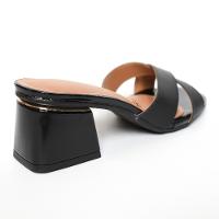 Tamanco Vizzano Tiras Cruzadas Salto Bloco Médio - Preto - 7