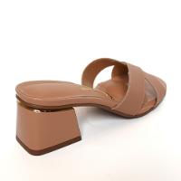 Tamanco Vizzano Tiras Cruzadas Salto Bloco Médio - Nude - 7