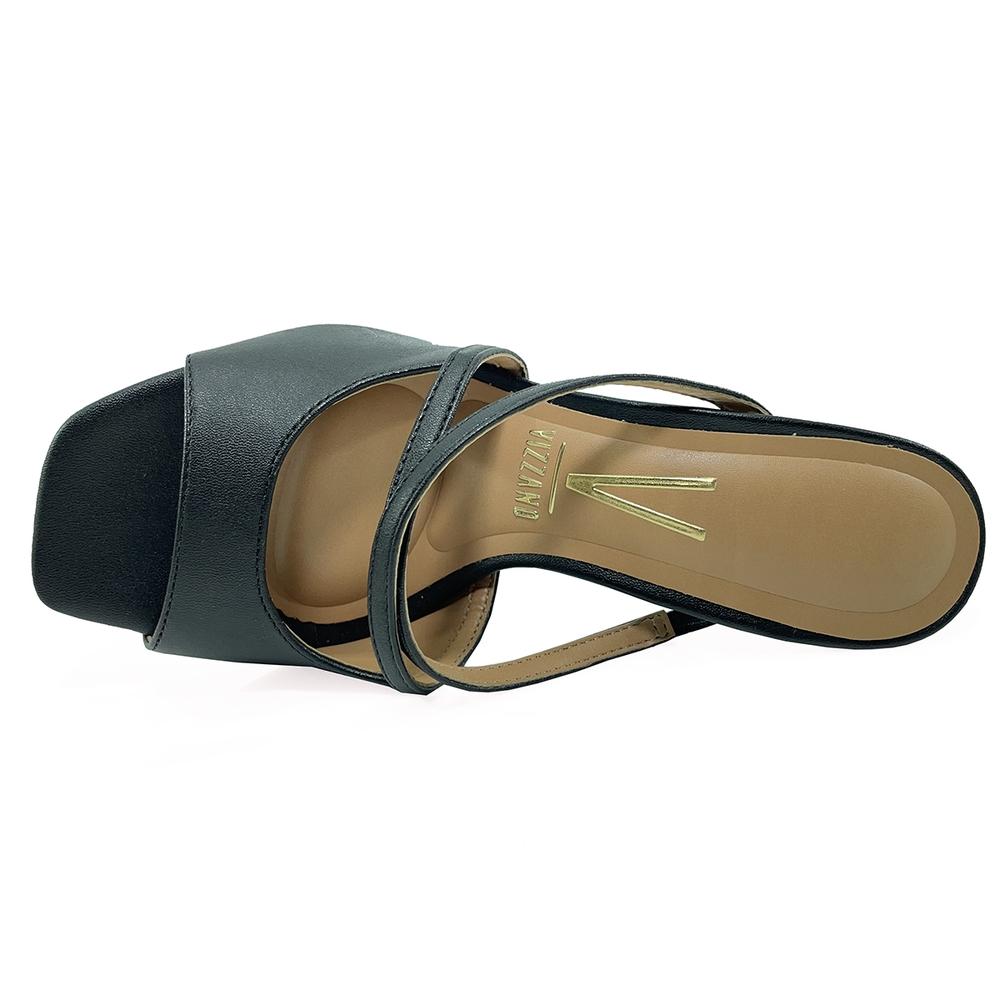 Tamanco Vizzano Salto Acrílico Pelica Tiras Feminino - Preto - 3