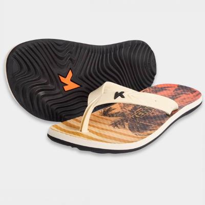 Chinelo Kenner Summer Tropicalia Masculino - Branco e Laranja