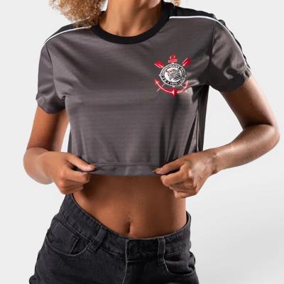 Cropped Braziline Corinthians Mito Feminino - Cinza
