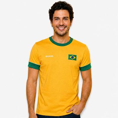 Camiseta Braziline Brasil Saga Masculina - Amarelo e Verde