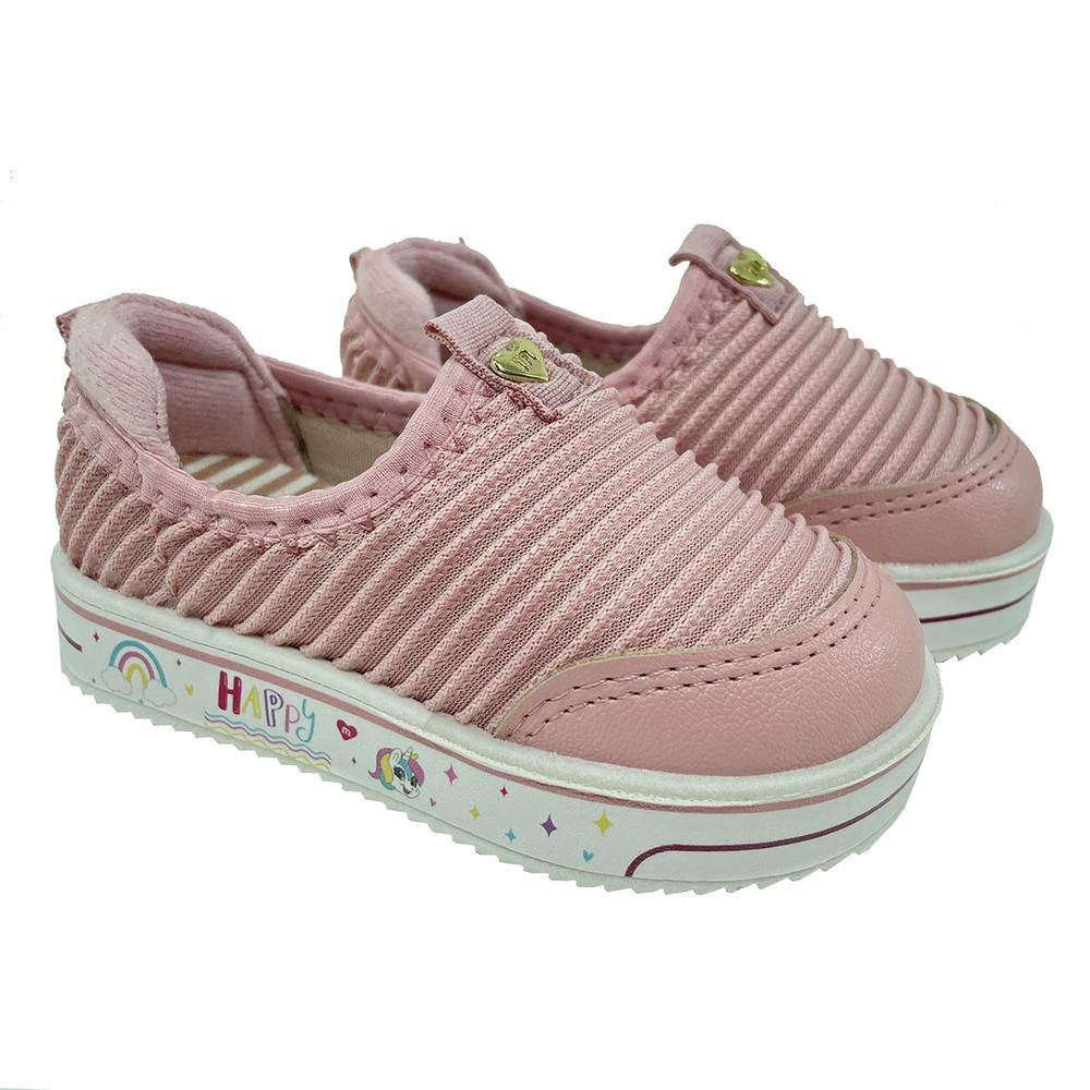 Slip On Infantil Molekinha Tecido Canelado Comfy - Rosa - 1