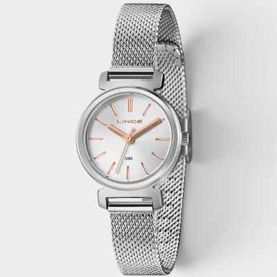 Relógio Lince Analógico Pulseira Mesh Feminino - Prata