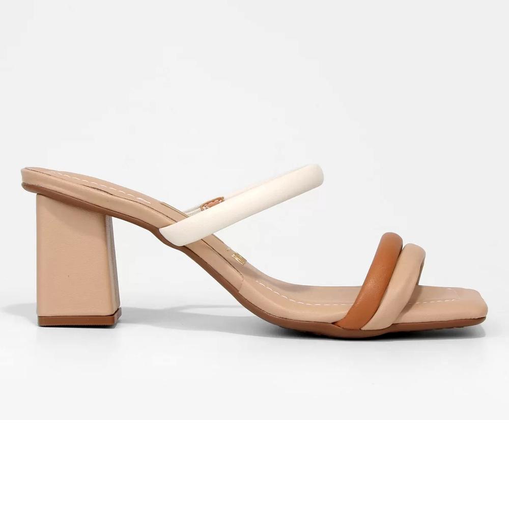 Tamanco Vizzano Salto Médio Feminino - Bege - 2