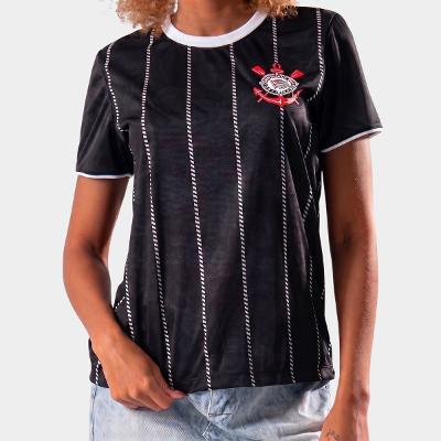 Camiseta Corinthians Corinto Feminina - Preto