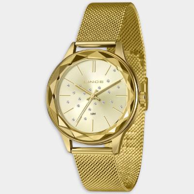 Relógio Lince Analógico Urban Pulseira Mesh Feminino - Dourado