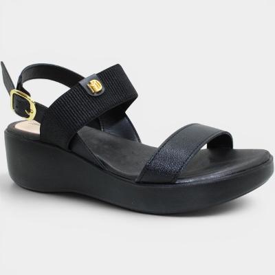 Sandália Modare Ultraconforto Elástico Feminina - Preto