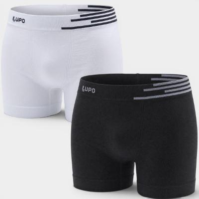 Kit 2 Cuecas Boxer Lupo Microfibra Sem Costura - Preto e Branco