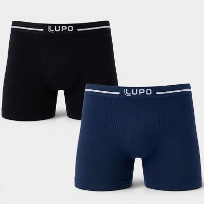 Kit 2 Cuecas Boxer Lupo Microfibra Sem Costura - Preto e Marinho