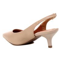 Scarpin Vizzano Slingback Bico Fino Salto Baixo - Bege - 2