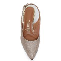 Scarpin Vizzano Slingback Gliter Salto Fino Médio - Dourado - 3