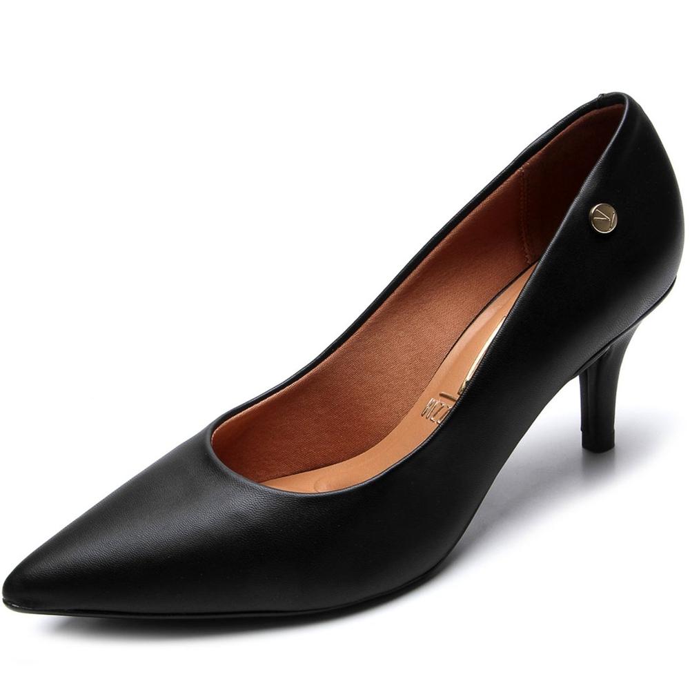 Scarpin Vizzano Salto Médio Bico Fino Feminino - Preto - 5