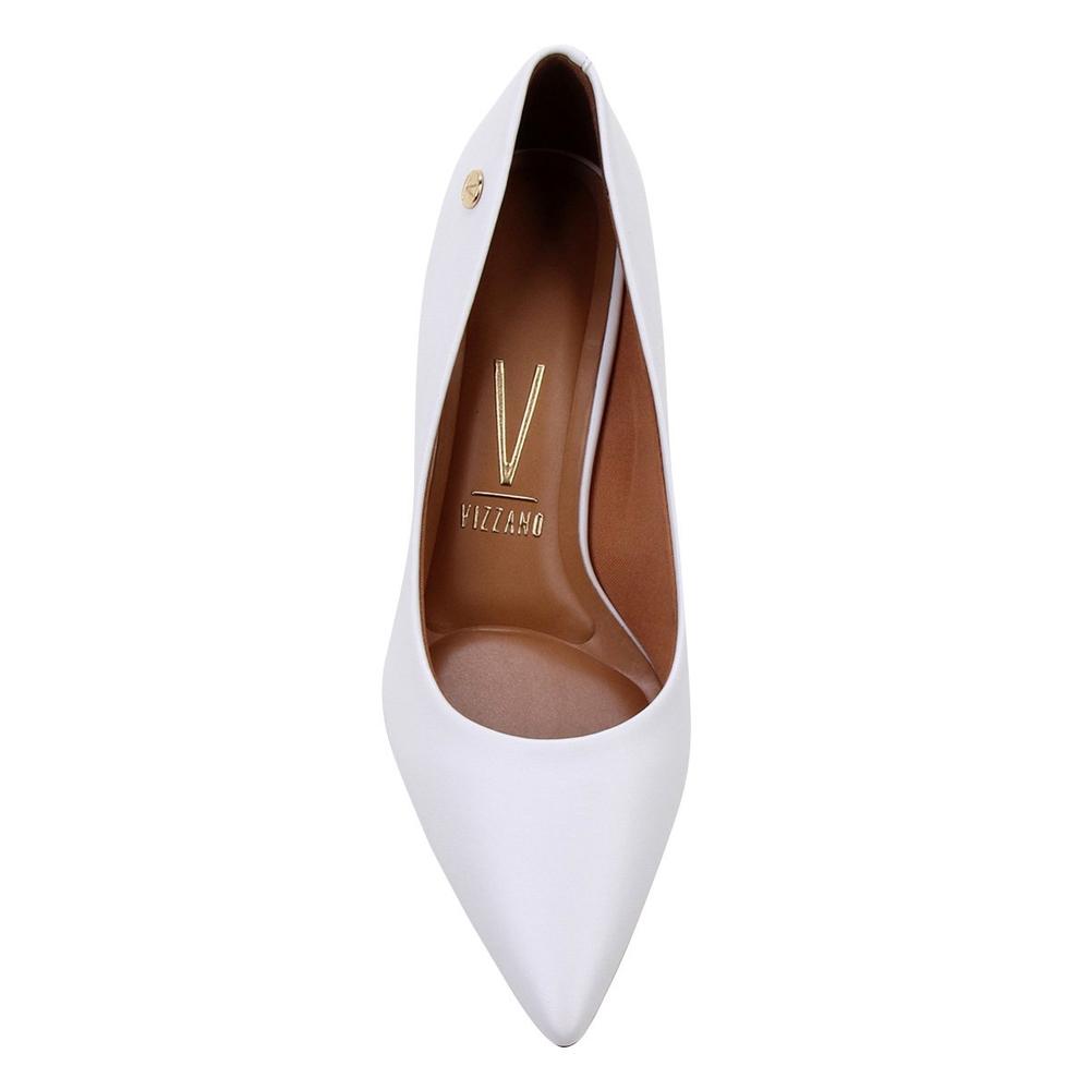 Scarpin Vizzano Salto Médio Bico Fino Feminino - Branco - 3
