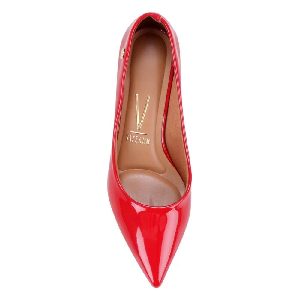 Scarpin Vizzano Salto Grosso Bico Fino - Vermelho - 3