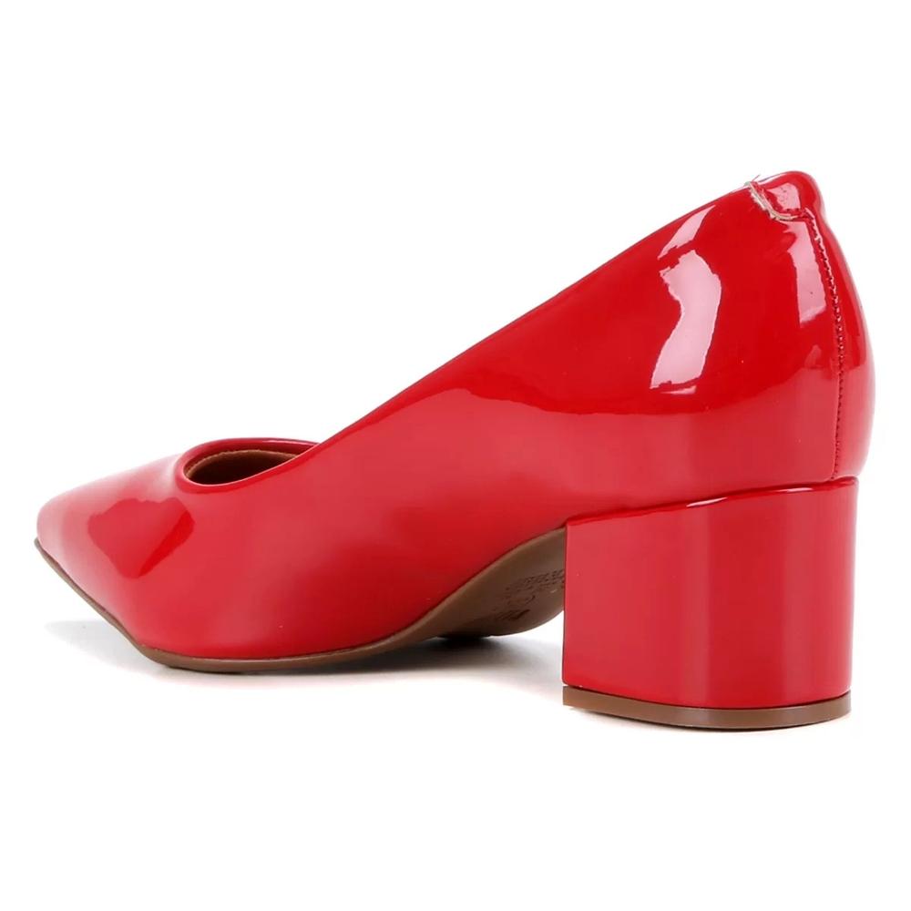 Scarpin Vizzano Salto Grosso Bico Fino - Vermelho - 4