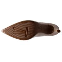 Scarpin Vizzano Salto Alto Bico Fino Verniz - Bege