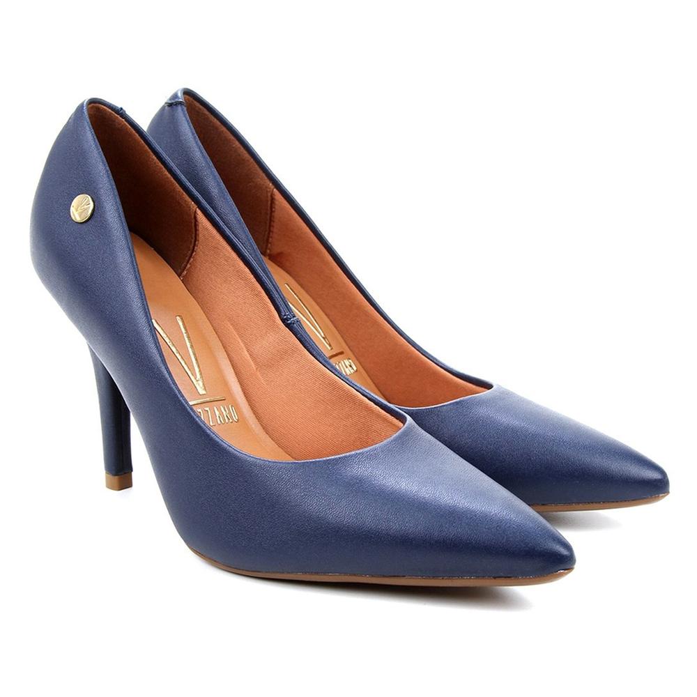 Scarpin Vizzano Salto Alto Bico Fino - Marinho - 3