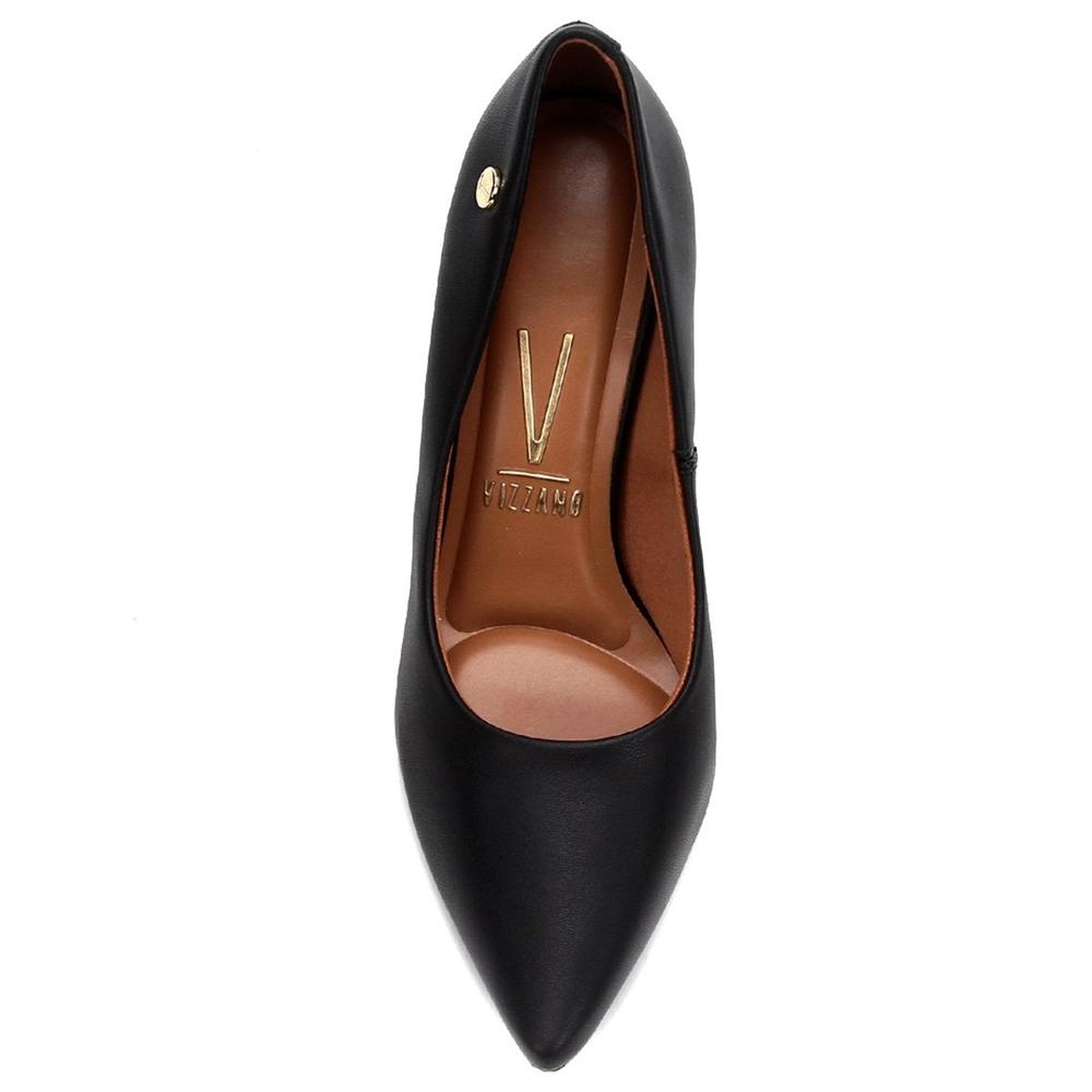 Scarpin Vizzano Pelica Salto Alto Bico Fino - Preto - 2