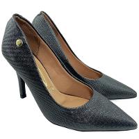 Scarpin Vizzano Napa Gliter Salto Alto Bico Fino - Preto - 5