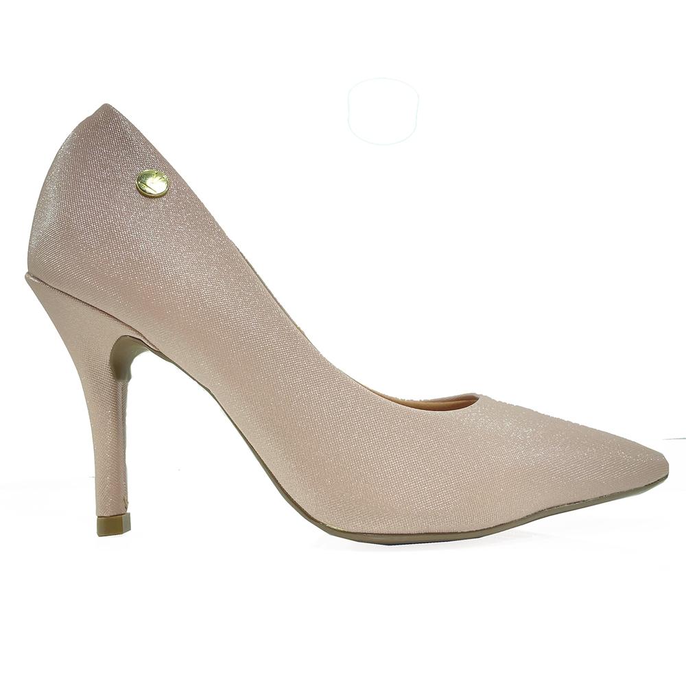 Scarpin Vizzano Napa Gliter Salto Alto Bico Fino - Rosa - 3