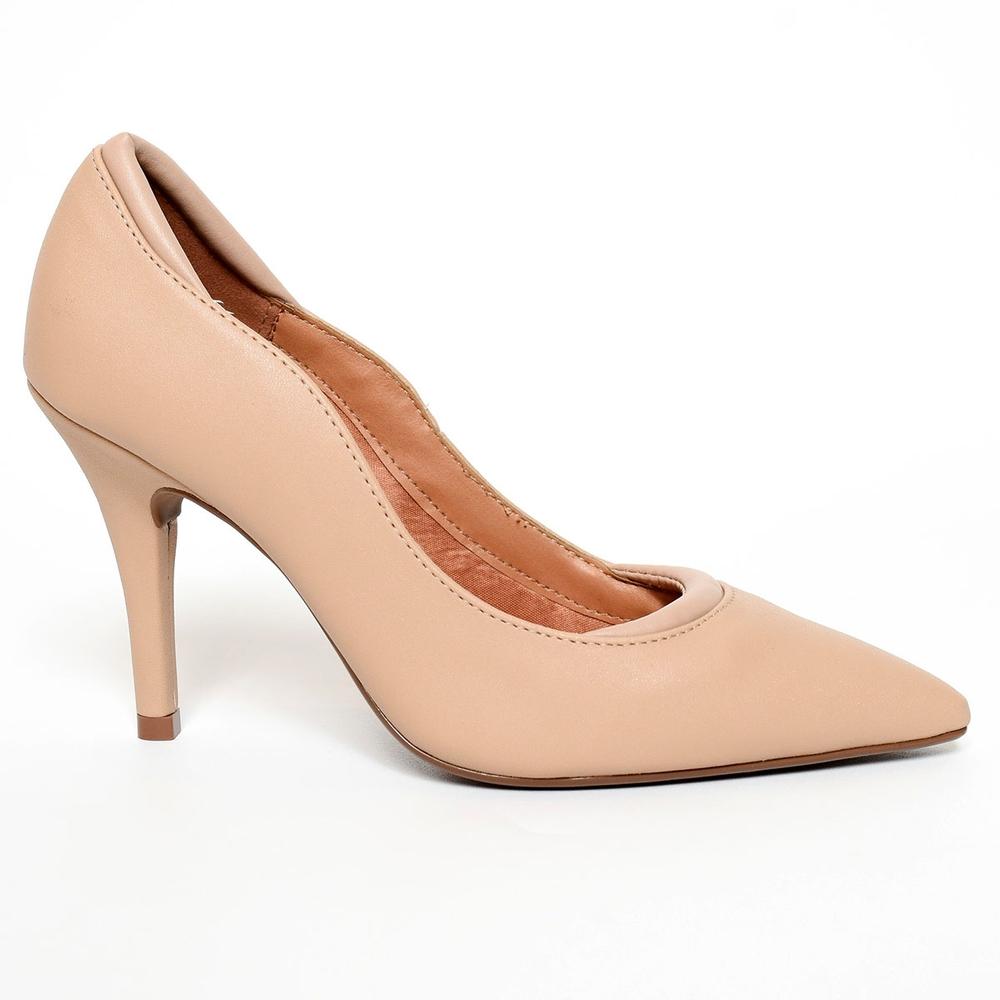 Scarpin Vizzano Ondulado Fosco Salto Alto - Bege - 2