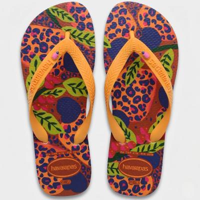Chinelo Havaianas Top Caju Safari FC Feminino - Amarelo e Laranja