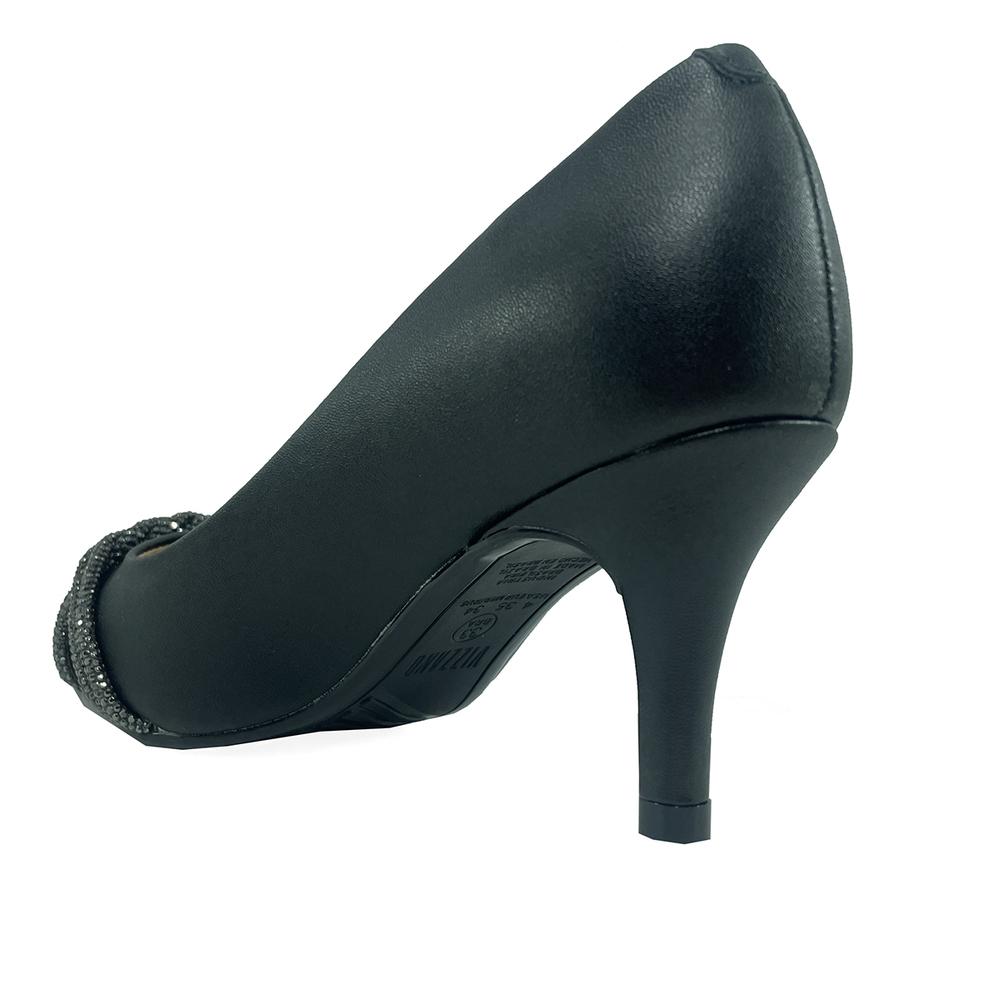 Scarpin Vizzano Enfeite Tira Strass Salto Médio - Preto - 4