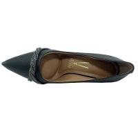 Scarpin Vizzano Enfeite Tira Strass Salto Médio - Preto - 3