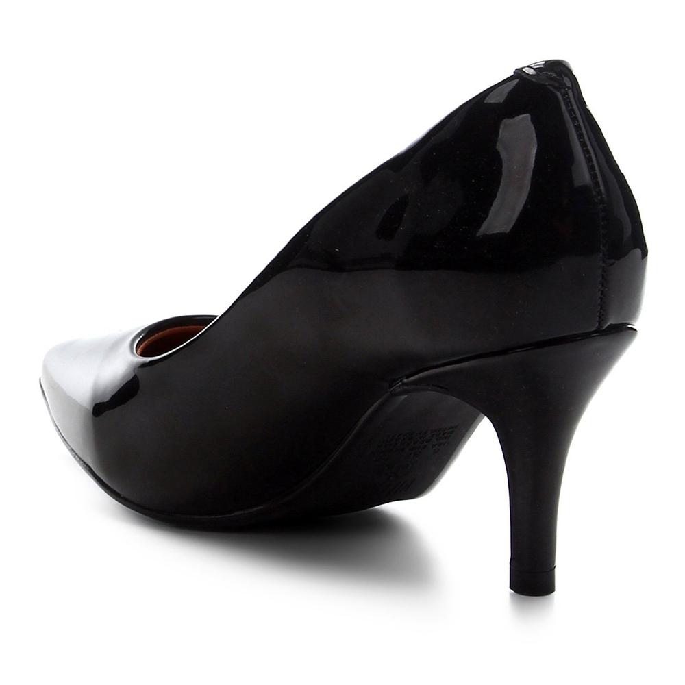 Scarpin Vizzano Bico Fino Salto Médio Verniz Feminino - Preto - 3