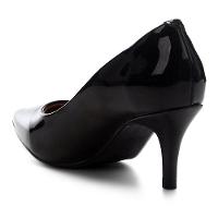 Scarpin Vizzano Bico Fino Salto Médio Verniz Feminino - Preto - 5