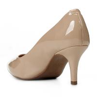 Scarpin Vizzano Bico Fino Salto Médio Verniz Feminino - Bege - 3