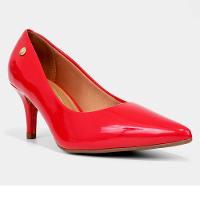 Scarpin Vizzano Bico Fino Salto Médio Verniz - Vermelho - 1