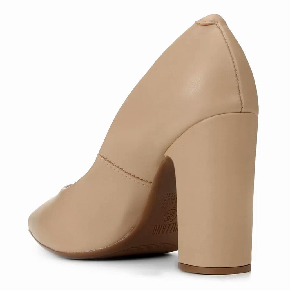 Scarpin Vizzano Bico Fino Salto Bloco Alto - Nude - 4