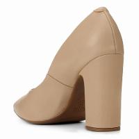 Scarpin Vizzano Bico Fino Salto Bloco Alto - Nude