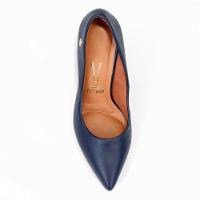 Scarpin Vizzano Bico Fino Salto Bloco Alto - Marinho - 3