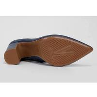 Scarpin Vizzano Bico Fino Salto Bloco Alto - Marinho - 5