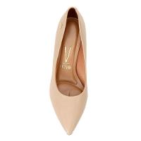 Scarpin Vizzano Bico Fino Salto Bloco - Bege - 2