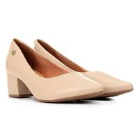 Scarpin Vizzano Bico Fino Salto Bloco - Bege - 3
